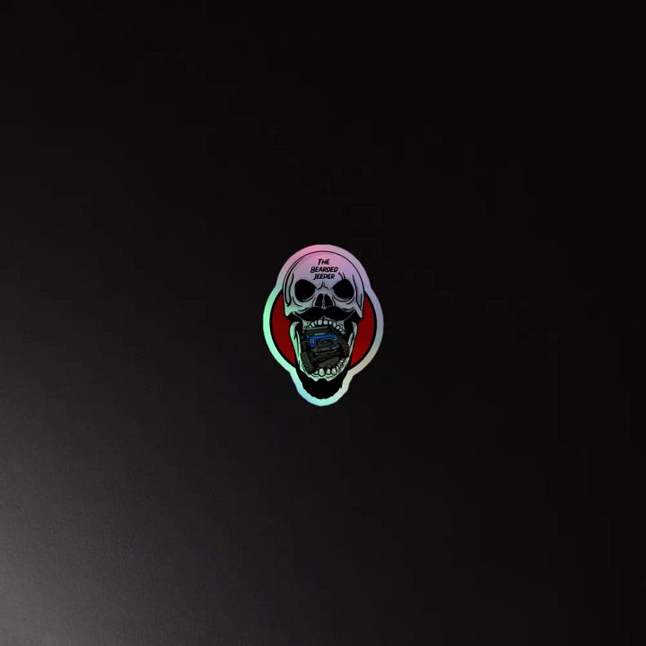 Bearded Jeeper Skull & Jeep Holographic Sticker product image (4)