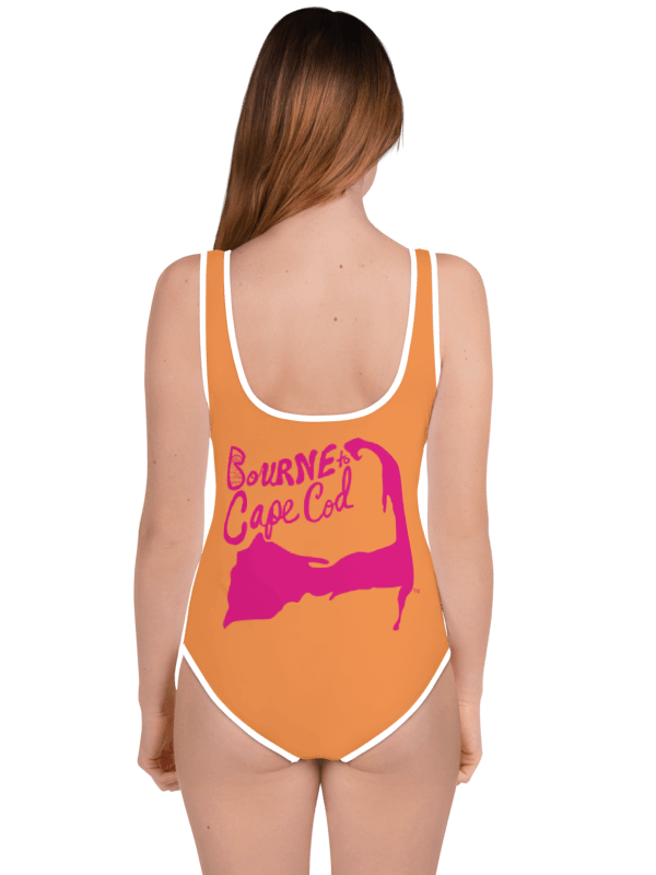 💖Girls' | Youth | BRN.2C.C.™ | Orange Yellow Swimsuit 👙| Pink Logos product image (1)