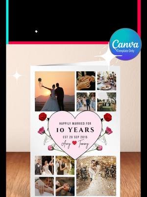DIY Anniversary card ideas. This design features a love heart with a romantic message in the centre #weddinganniversary #photocardscollection #milestone #happymarriageannivarsary #lovestory #fyp