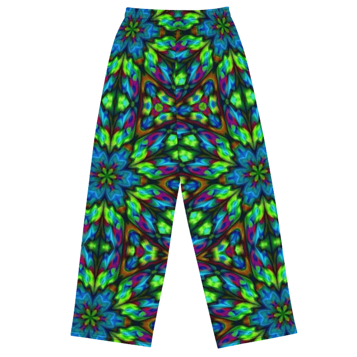 Green Blue Geometric Kaleidoscope Wideleg Pants product image (1)
