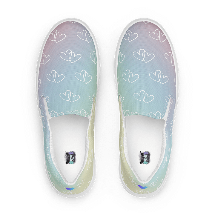 Rainbow Heart Men's Canvas Slip-On Shoes product image (1)