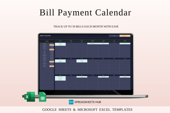 Bill Payment Calendar Template Excel product image (1)