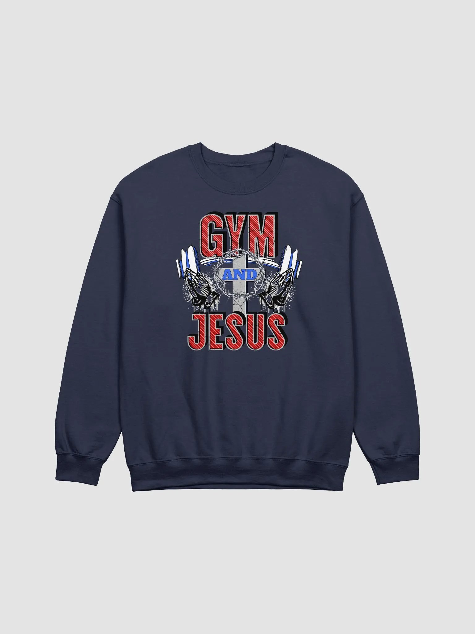 Gym And Jesus Weightlifting Soft-Spun Classic Crewneck Sweatshirt product image (13)