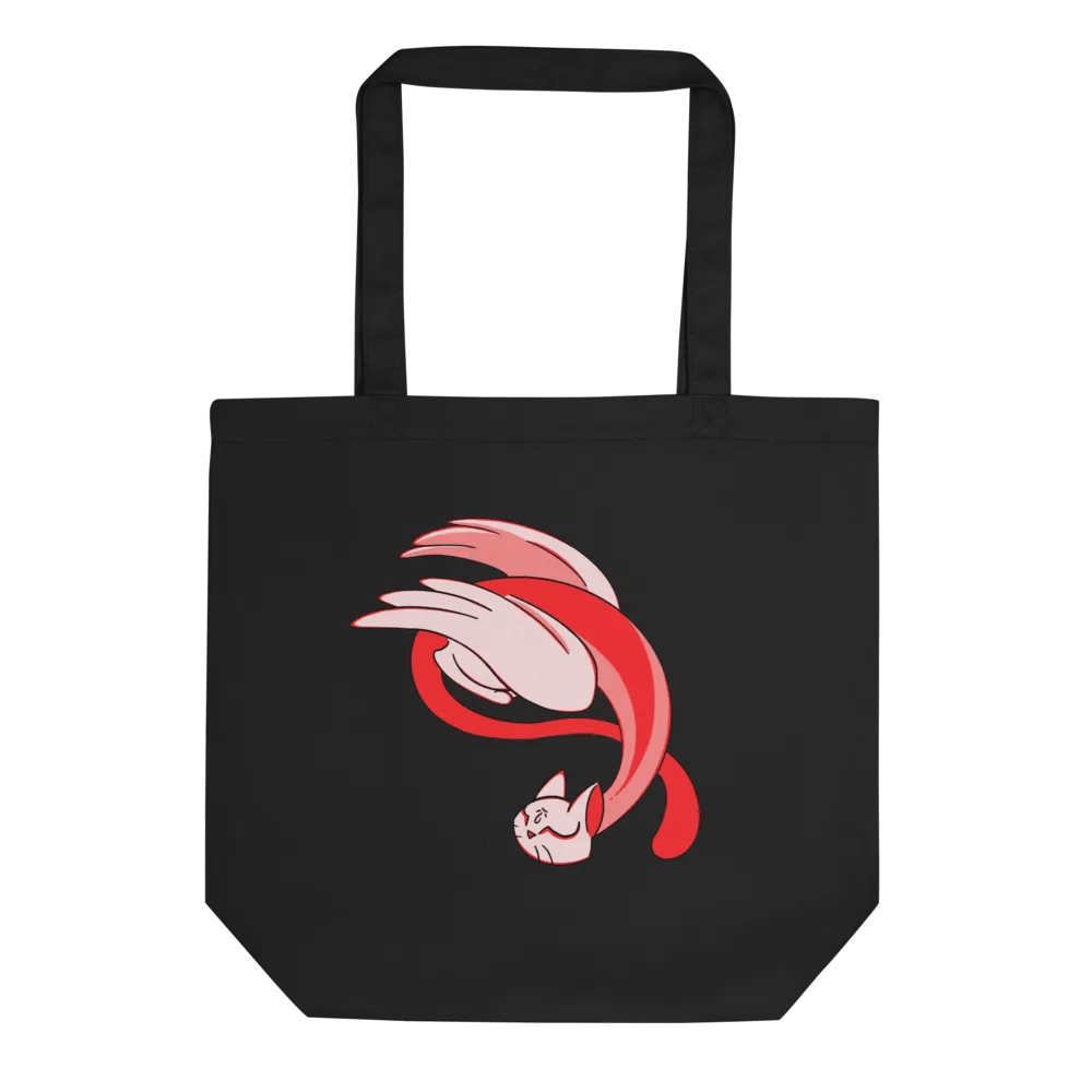 Calming Red Cat-Owl Totebag / Black-Oyster product image (1)