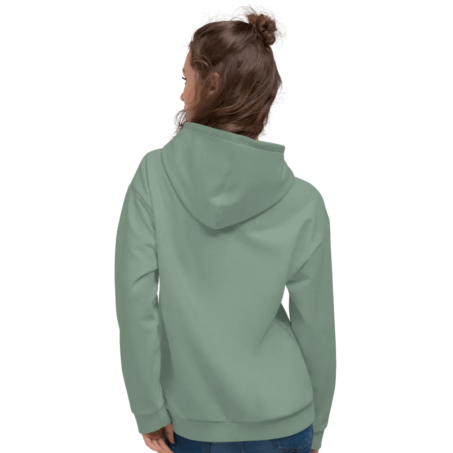 Plain Medium Sage Green Soft Summer Unisex Recycled Polyester Heavyweight Premium Hoodie by Treasure Pie product image (10)