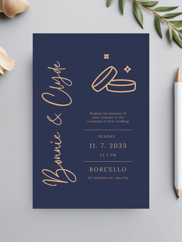 Modern Wedding Card - Dizynai (DW-07) product image (1)
