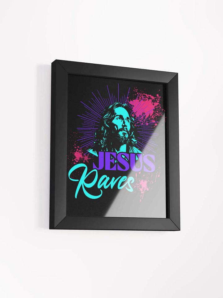 Neon Jesus Raves Framed Art Poster product image (20)