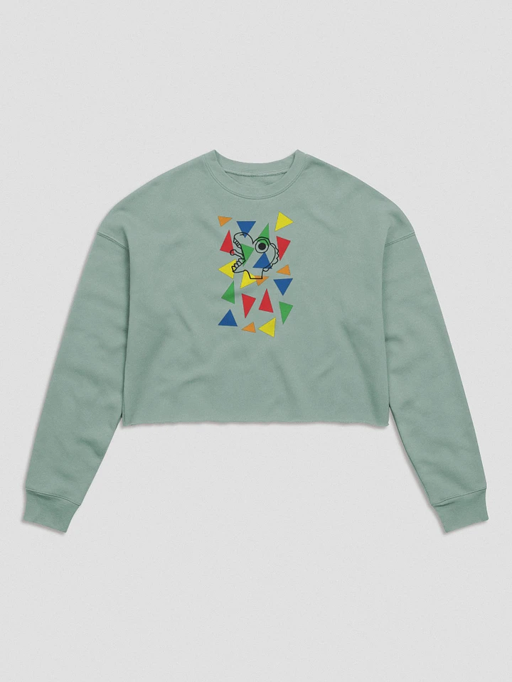 Party Dinosaur (Bella+Canvas Women's Fleece Crop Sweatshirt) product image (1)