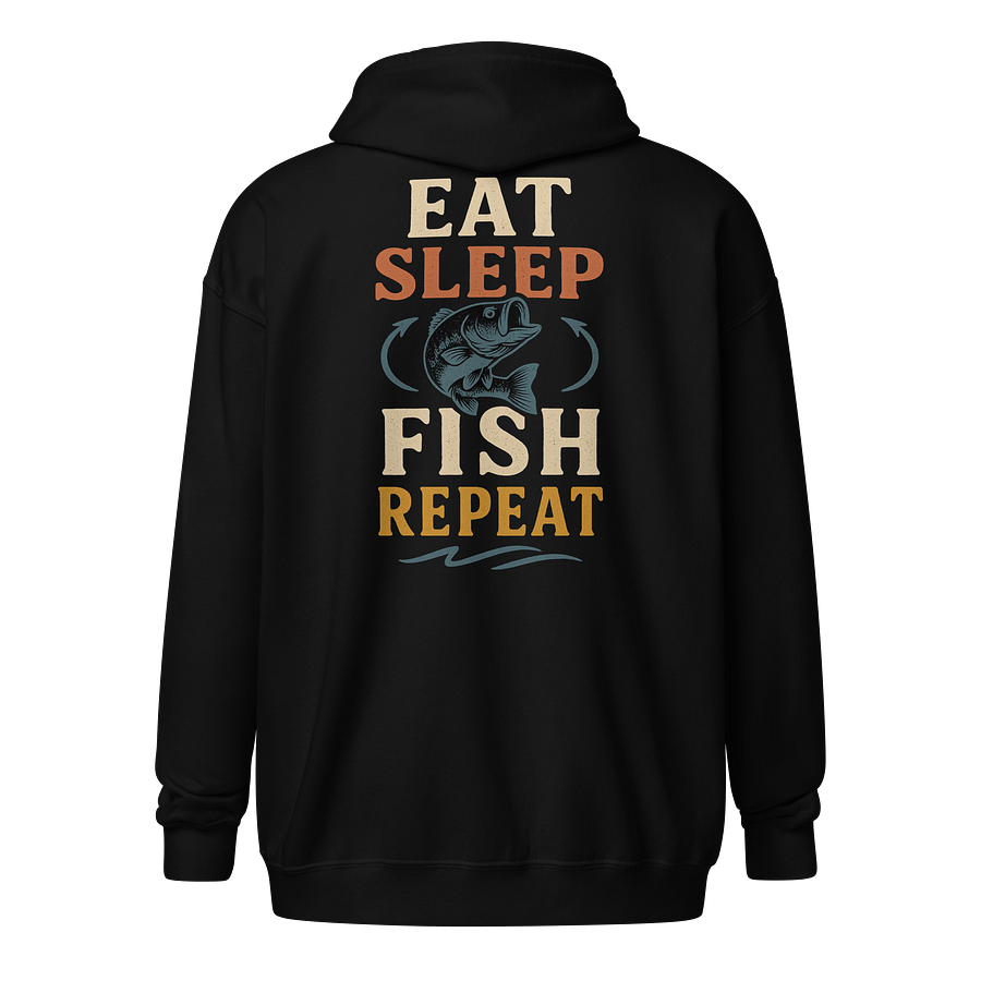 Eat Sleep Fish Repeat Zip Hoodie – Classic Fisherman’s Motto Hoodie product image (1)