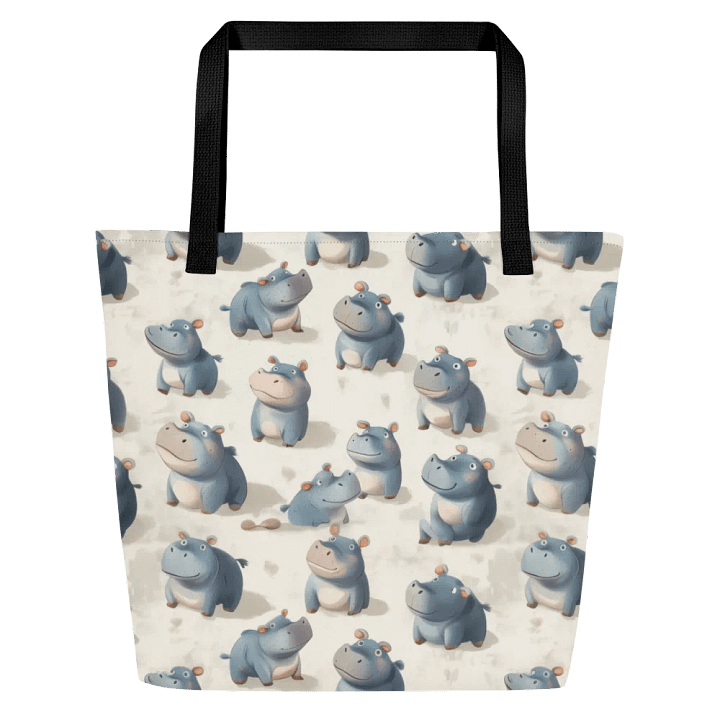 Adorable Hippo Pattern Tote Bag product image (2)