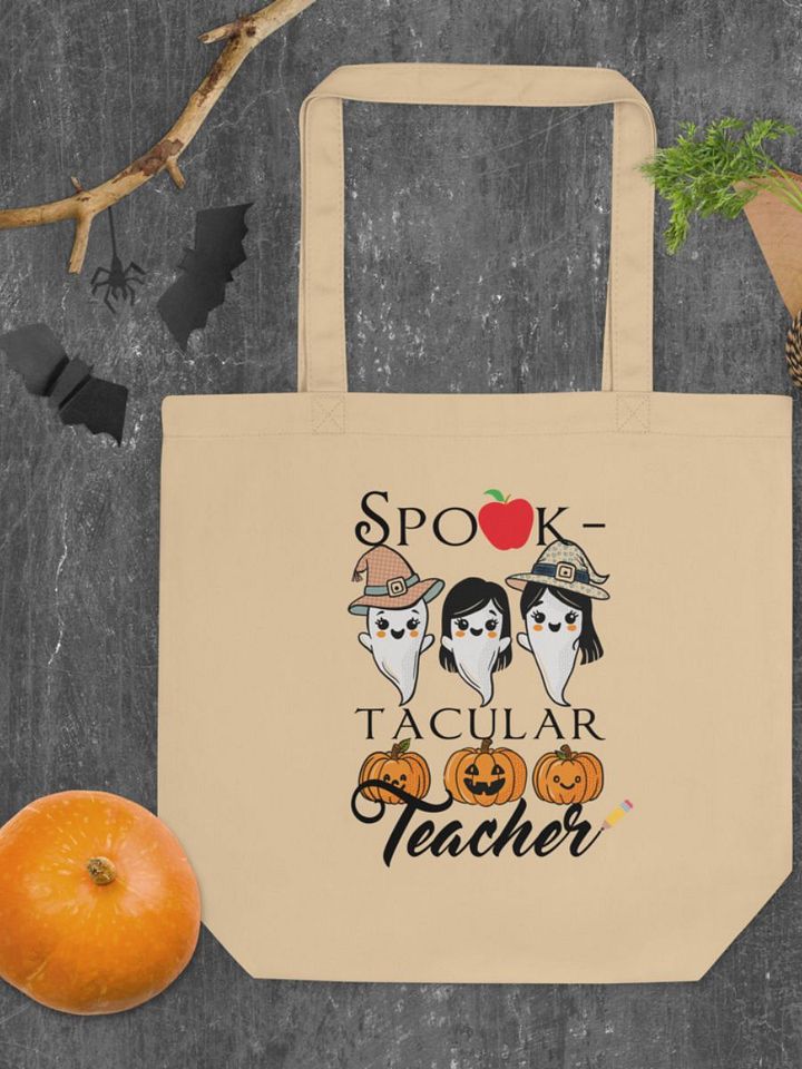 Hand-Drawn Spook-Tacular Teacher Canvas Cotton Bag product image (1)