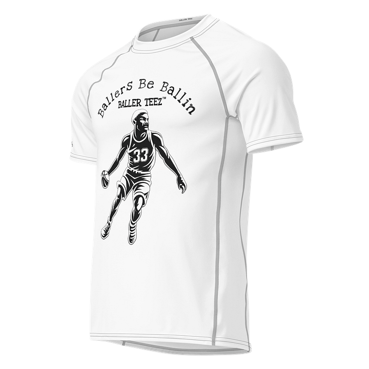 Men's Recycled Short Sleeve Rash Guard White Tee product image (1)