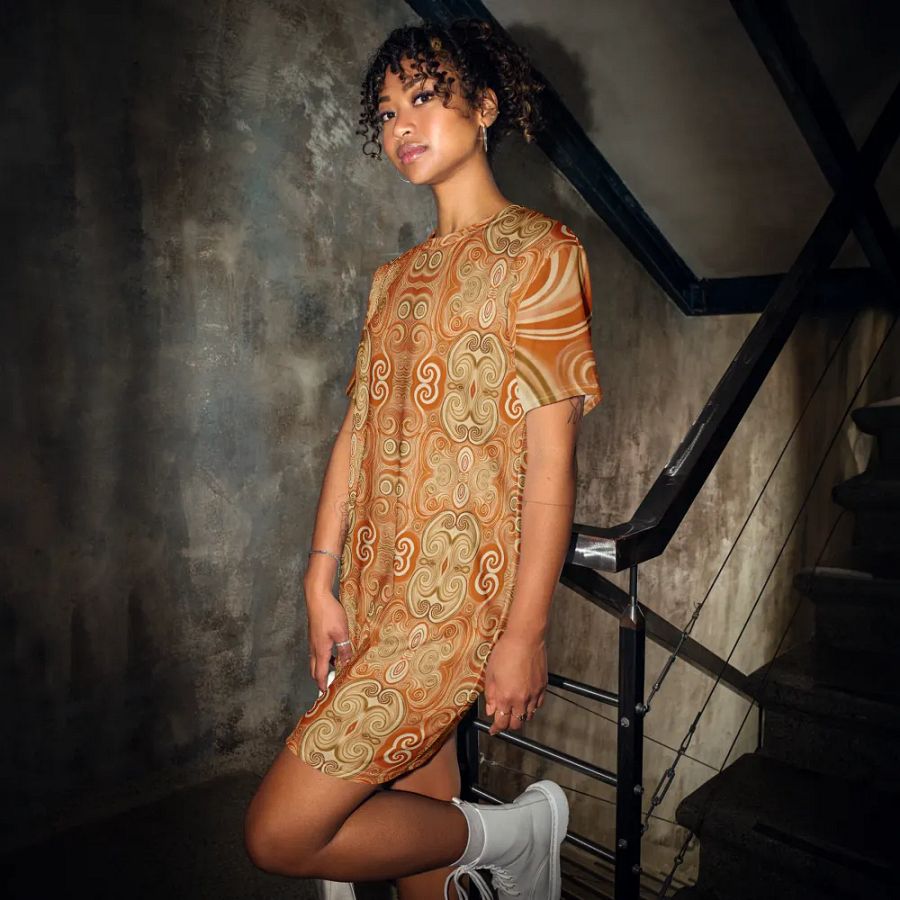 Funky Latte Liquid Tie-Dye T-shirt Dress product image (3)