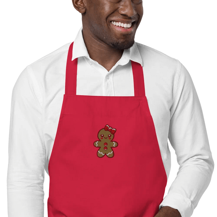 Gingerbread Girl Embroidered Organic Cotton Apron product image (1)