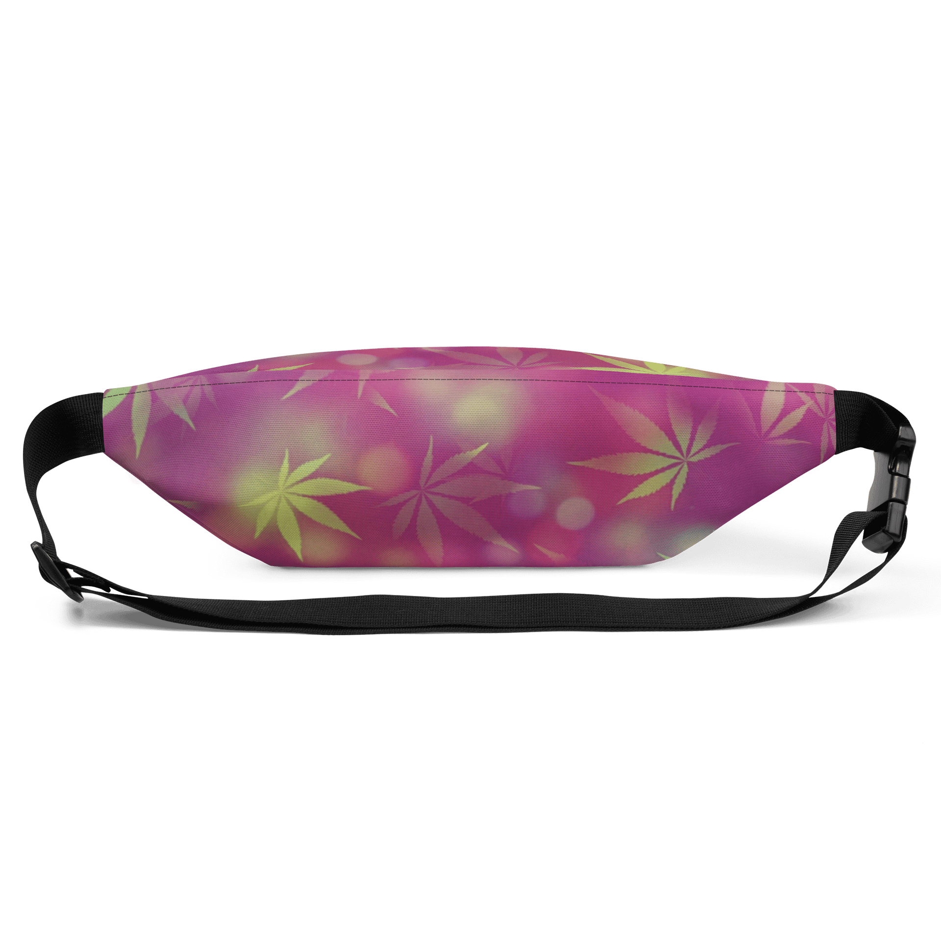 Maroon & Gold Bokeh Cannabis Leaf Pattern Fanny Pack product image (4)