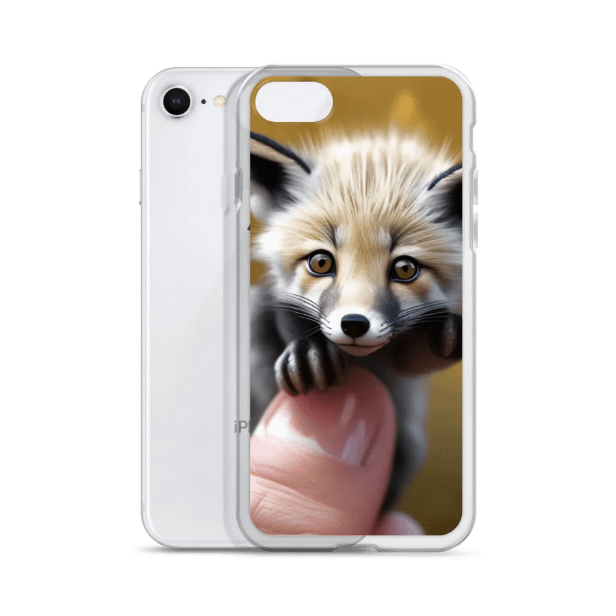 Fox Cub on a Finger Clear iPhone Case product image (51)