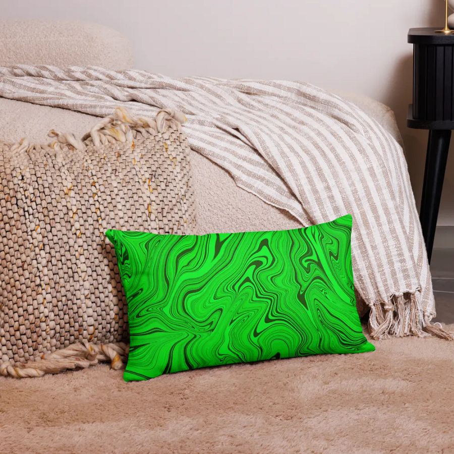 Premium Pillow Case - Green Liquid Swirls product image (4)