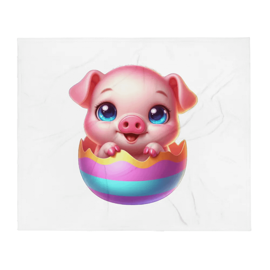 Pig Easter Egg - Throw Blanket product image (1)