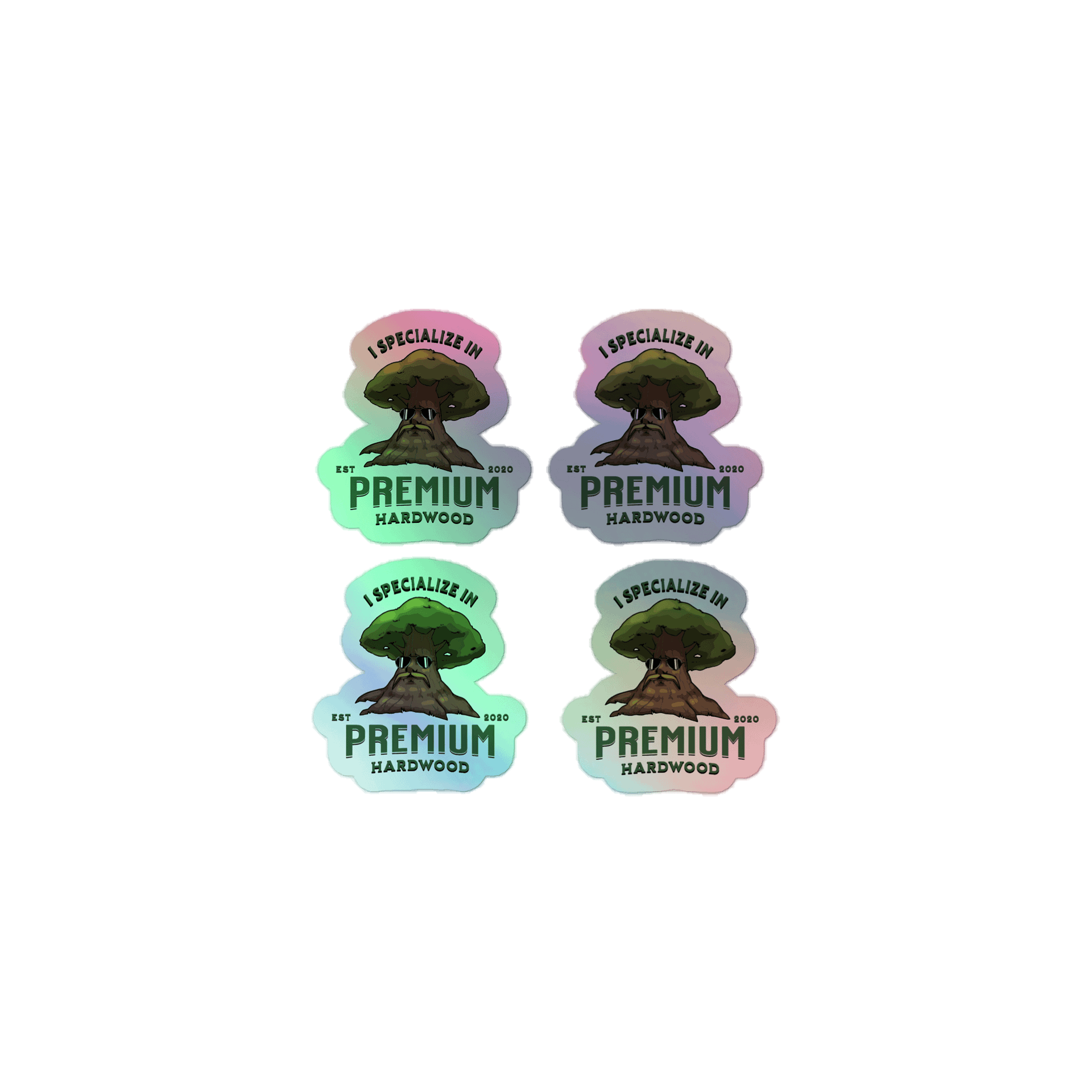 Premium Hardwood Kiss-Cut Holographic Sticker Sheet (Set of 4) product image (1)