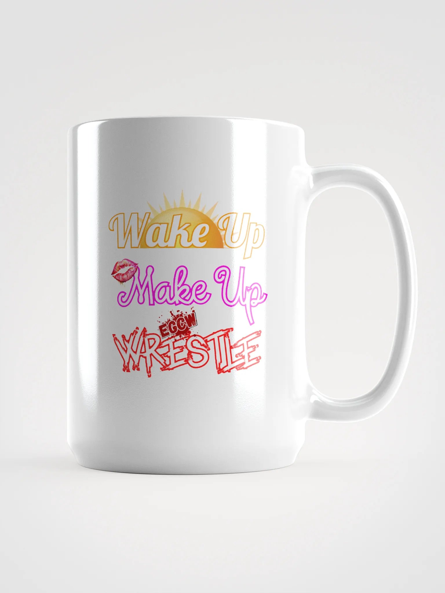 EGCW Wake Up, Make Up, Wrestle Mug product image (1)