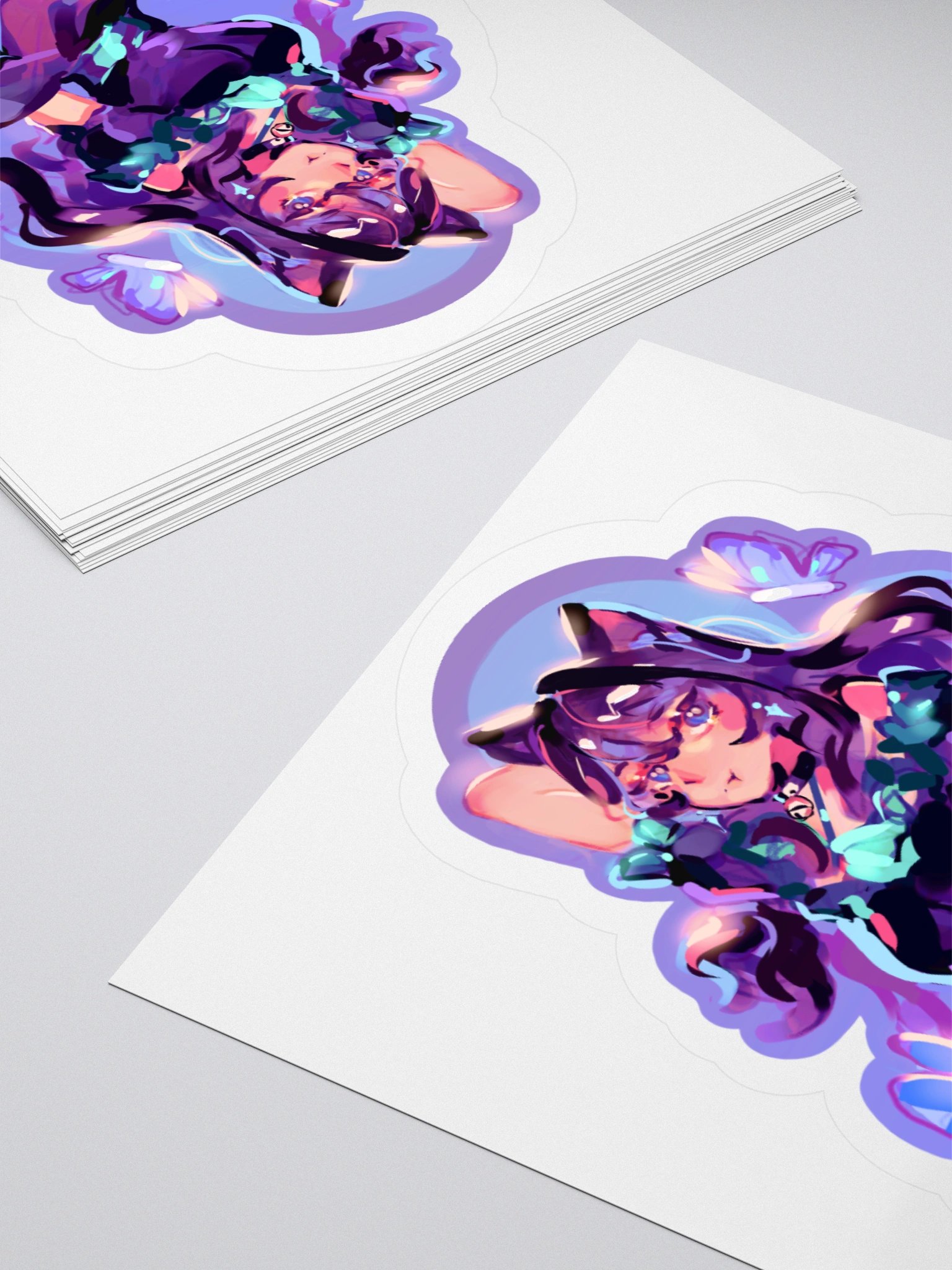 Catgirl Central Sticker 3" product image (4)
