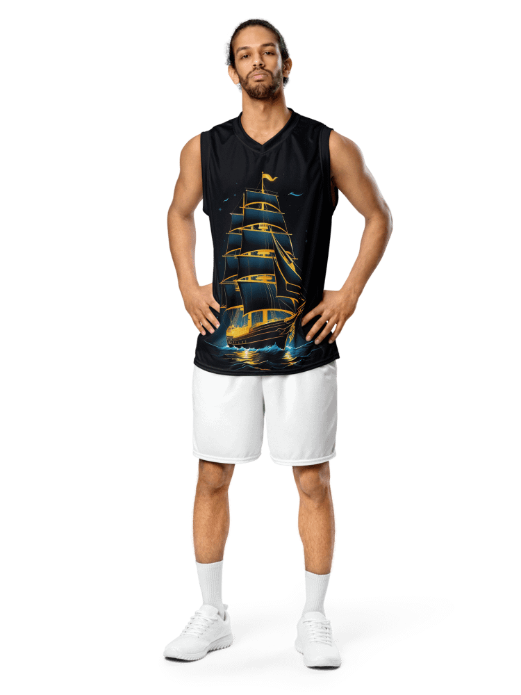 Sailing Ship Night Voyage - Unisex Print Basketball Jersey product image (1)