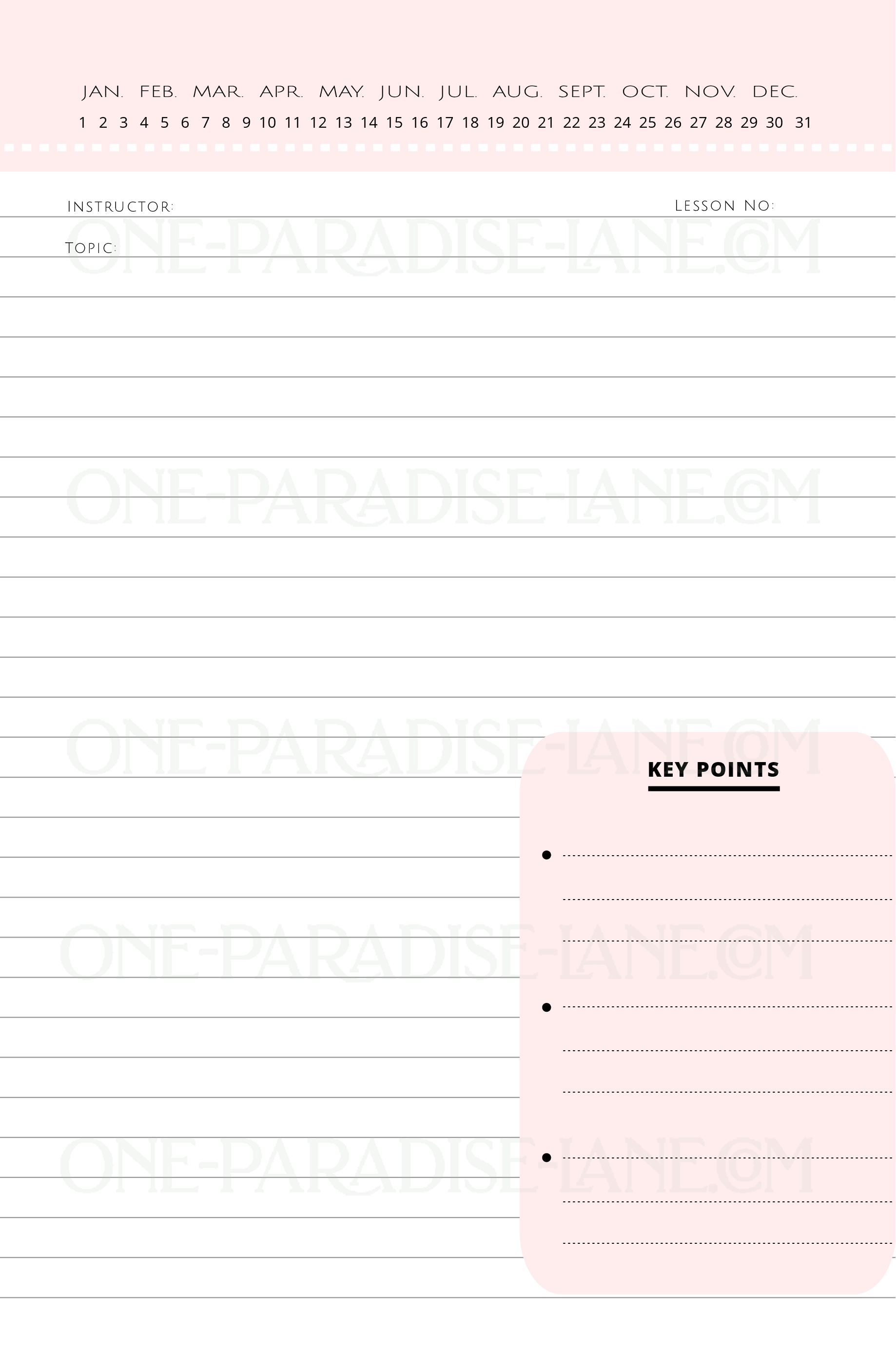 2025 Regular Pioneer School Digital Notebook | Vintage Globe Dusty Pink (PDF) product image (2)
