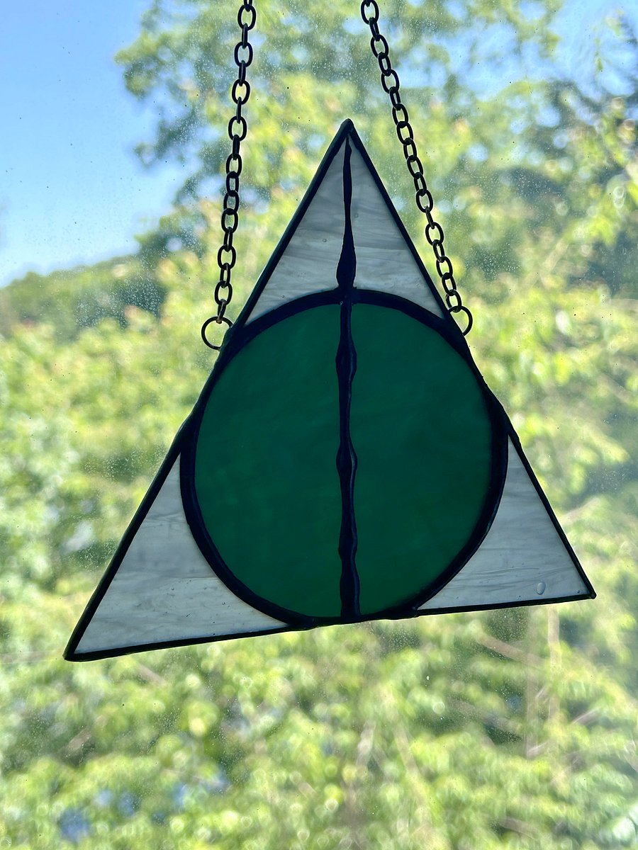 Slytherin Deathly Hallows Stained Glass Suncatcher product image (3)