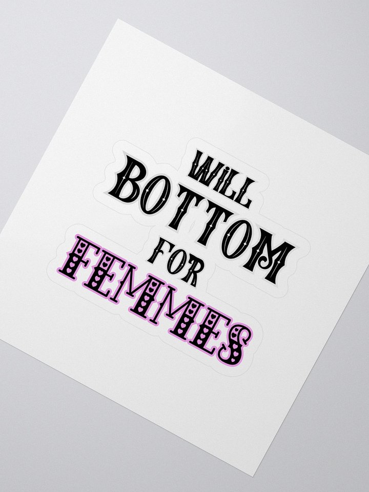 Will Bottom for Femmes Kiss Cut Stickers product image (2)