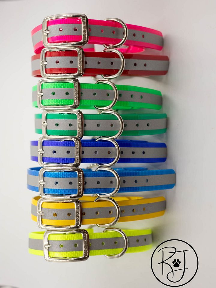 Waterproof Reflective Safety Dog Collar Bright Colors product image (1)