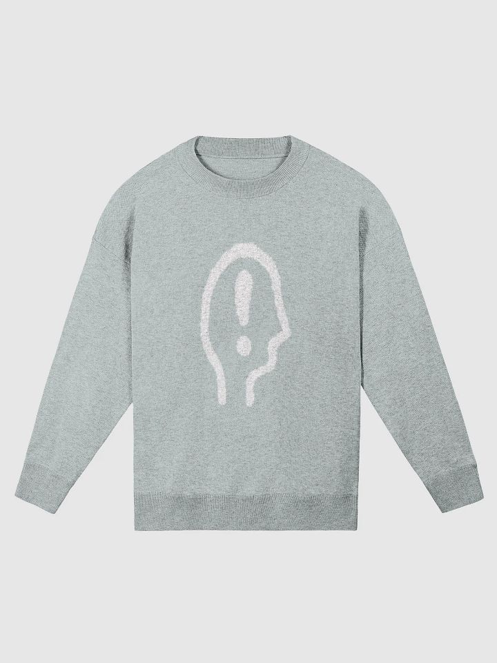 EXCLAIMING MENTALLY (lg. design, white and light blue) knitwear relaxed crewneck product image (2)