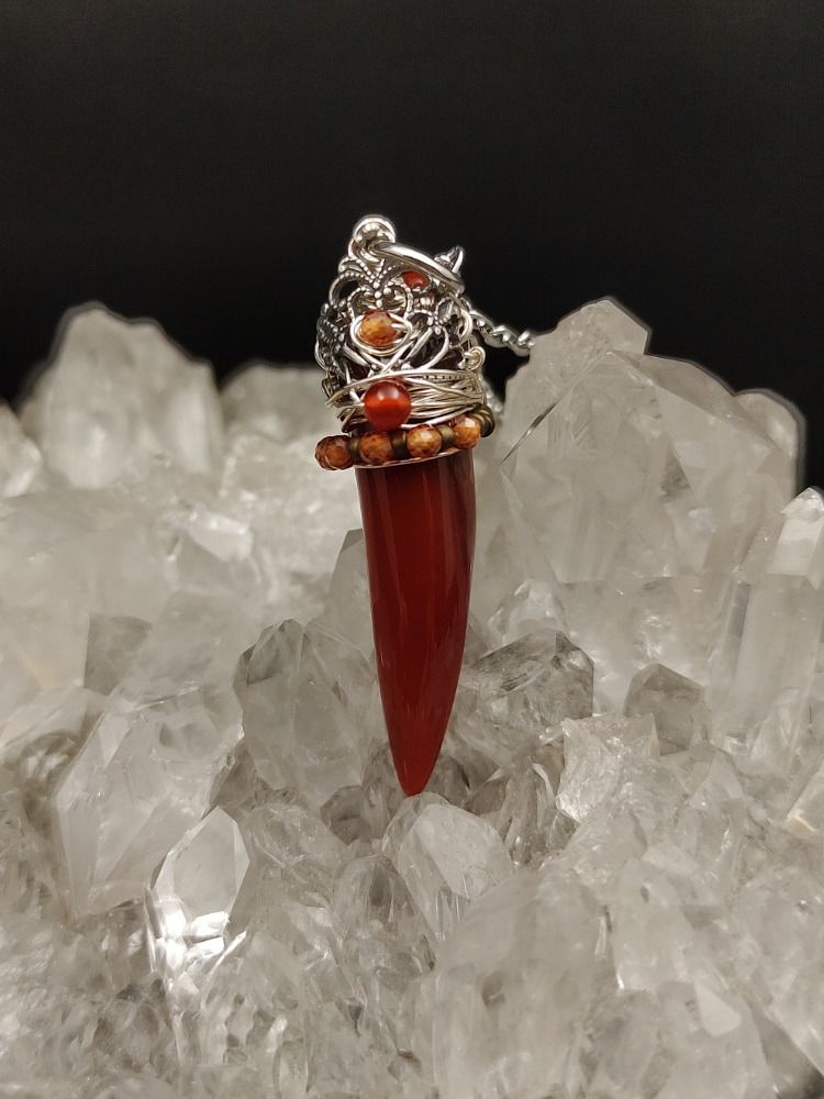 Wrapped Talisman - Carnelian Spike product image (5)