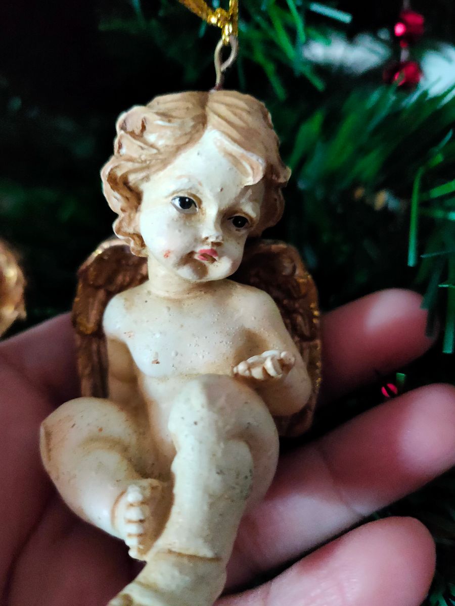 Anjo Vintage "Toque de Luz" para Árvore de Natal - Mão aberta product image (6)