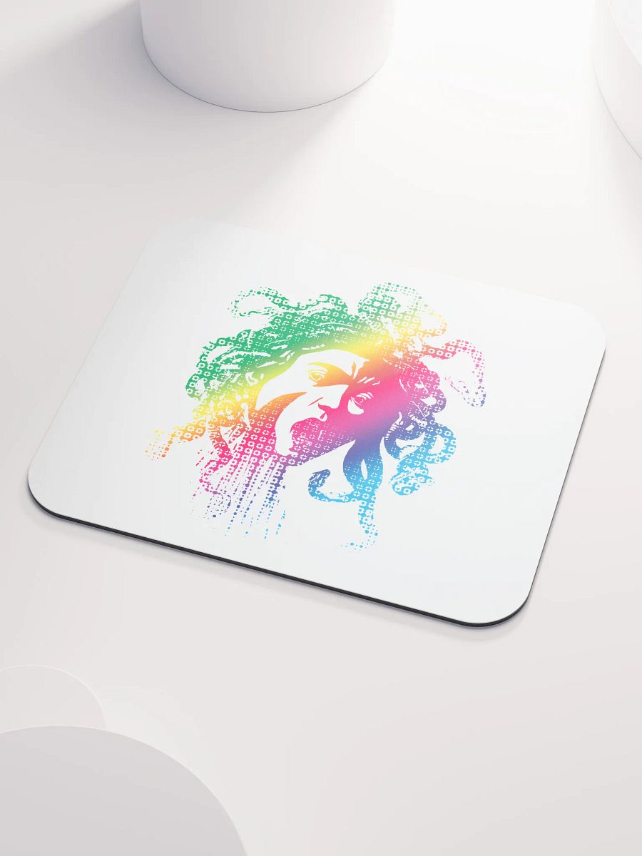 Rainbow Halftone Medusa on White - Mouse pad product image (3)