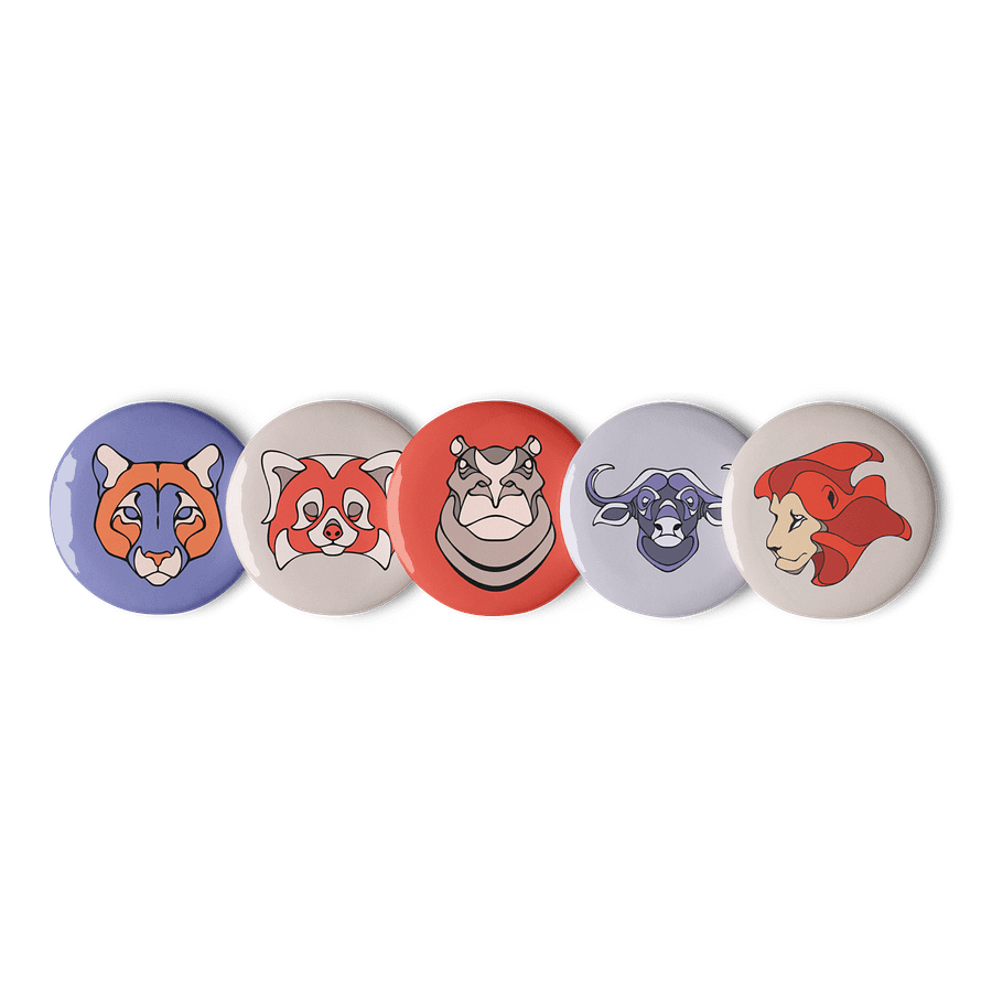 Pocket Zoo - Set of 5 Pin Buttons product image (1)