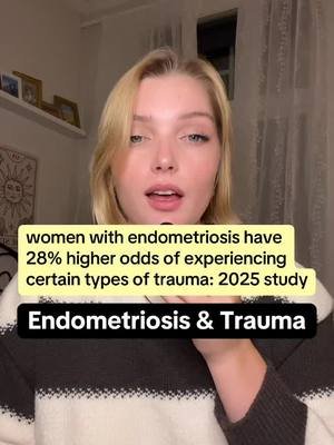 This research is one more piece of the endometriosis puzzle🧩🤓 Trauma and endo don’t cause one another, but they may share biological pathways, like inflammation, stress hormones, and immune signaling. It’s complex. It’s layered. It’s real. And the more we learn, the closer we get to better diagnostics, better treatment, and better support for everyone living with endo❤️‍🩹 #endometriosis #endometriosisawareness #research #trauma #endowarrior 