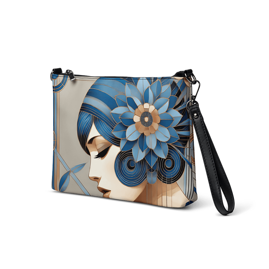 Art Deco Blue Floral Crossbody Bag product image (5)