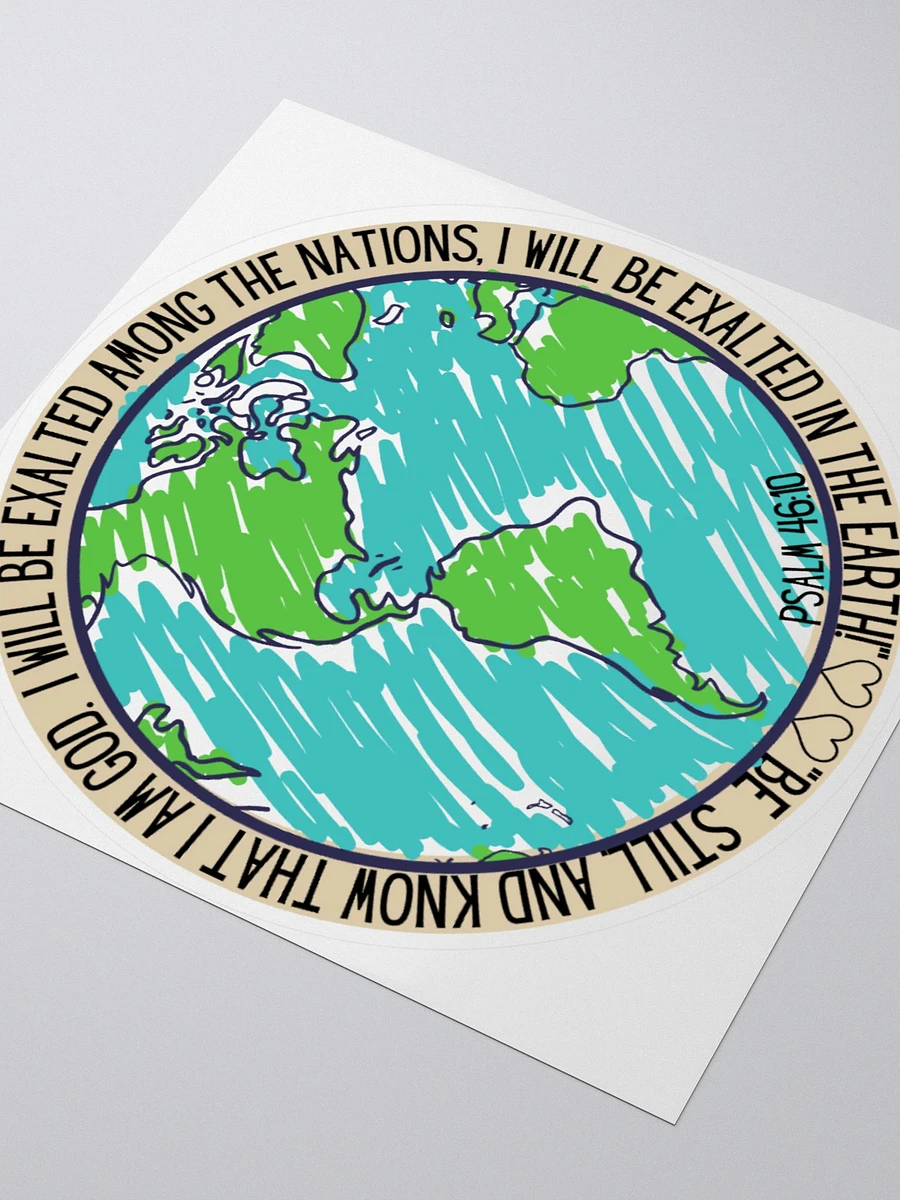 Psalm 46:10 Earth Round Sticker product image (3)