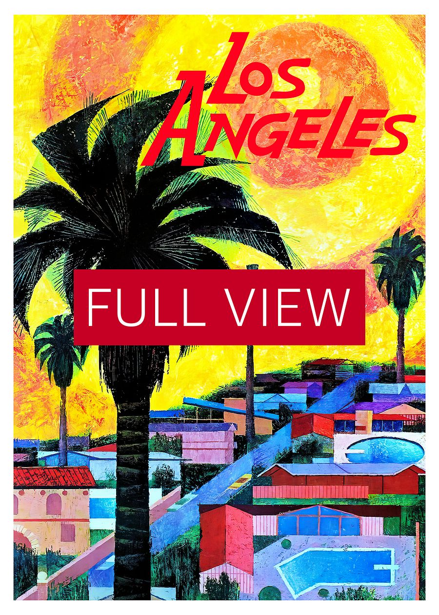 Los Angeles, USA, 1965 — retro vintage travel poster product image (3)
