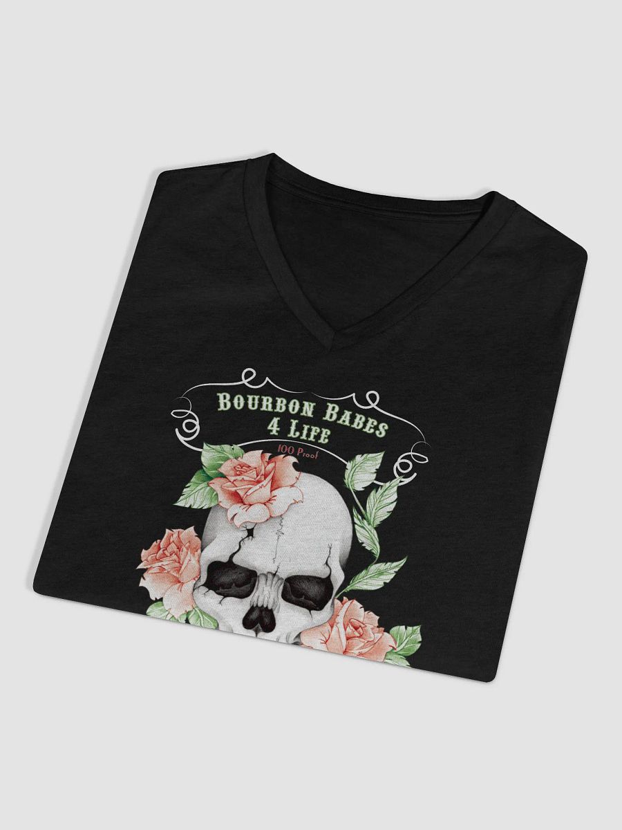 Bourbon Babes Floral Skull V-Neck Tee product image (3)