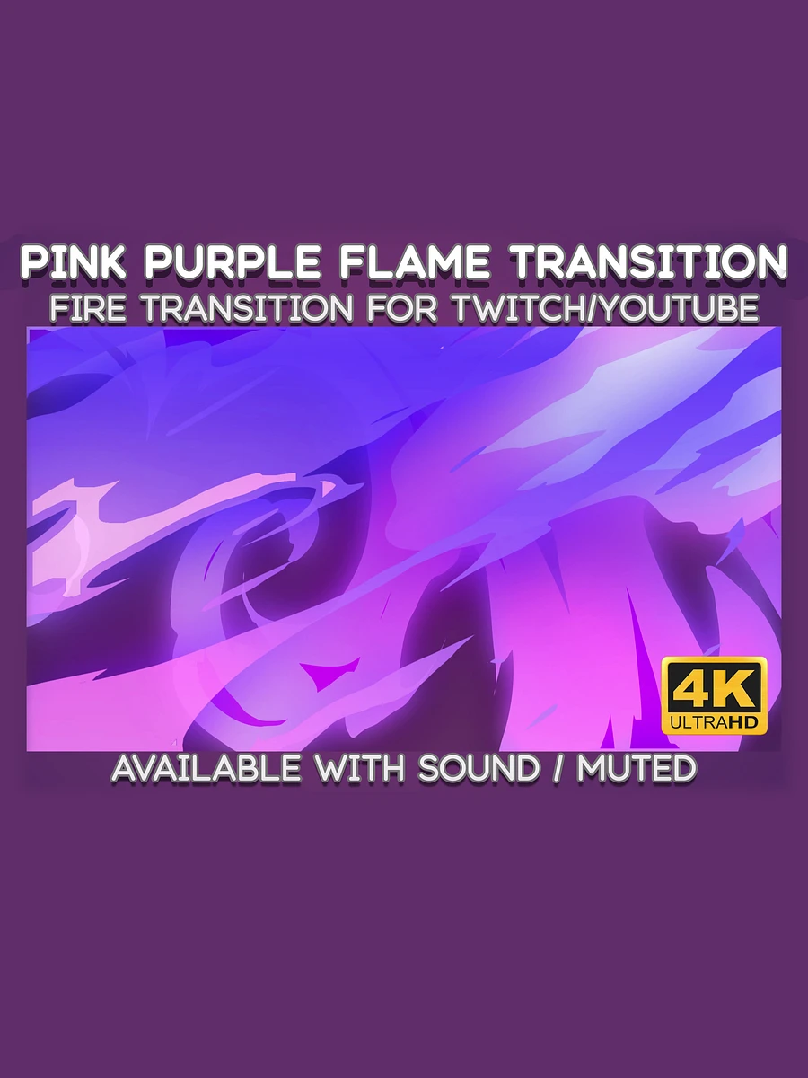 Pink and Purple Fire Video Transition - Cartoon Fire Transition for Twitch Stream and YouTube Video product image (2)