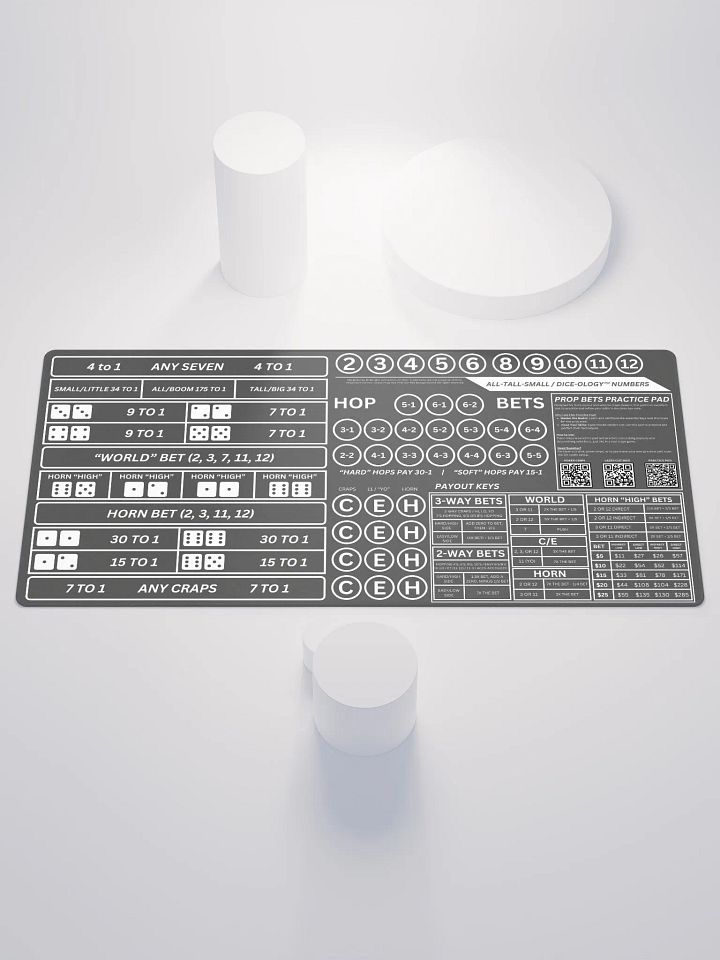 Craps Prop Box Practice Pad - Grayscale product image (1)