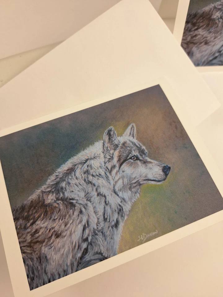 Wildlife Art Greeting Card - Wolf - Shipping Included product image (1)