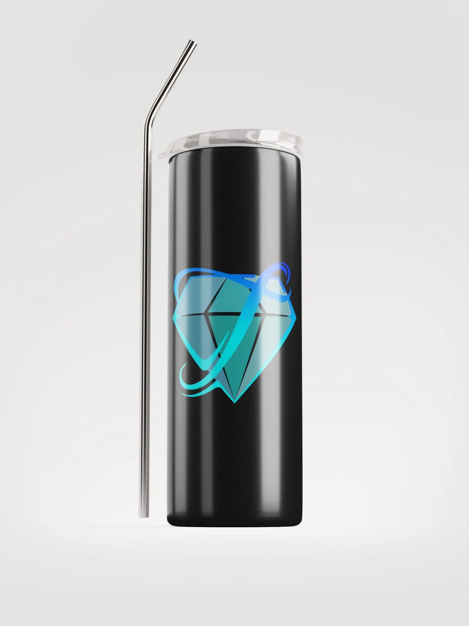 Matte blue logo stainless steel tumbler product image (1)