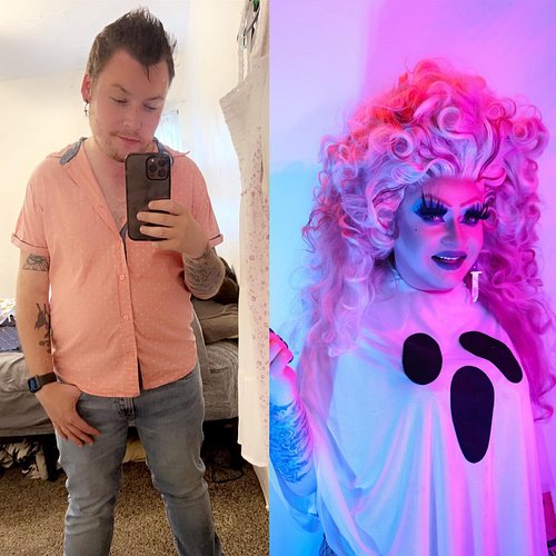 Here is a cute side by side, because…why not? Also I AM ONE OF YOUR LAS VEGAS @twitchcon @twitch DRAG SHOWCASE PERFORMERS ☺️☺...