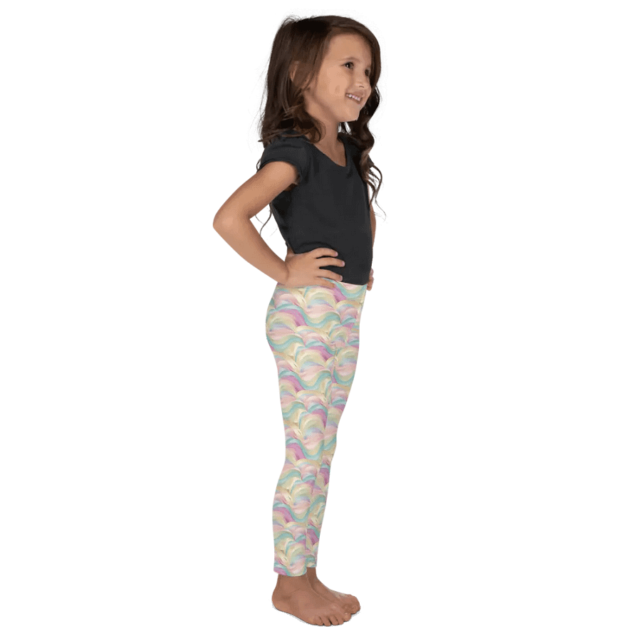 Pastel Marble Waves Kids Leggings product image (5)