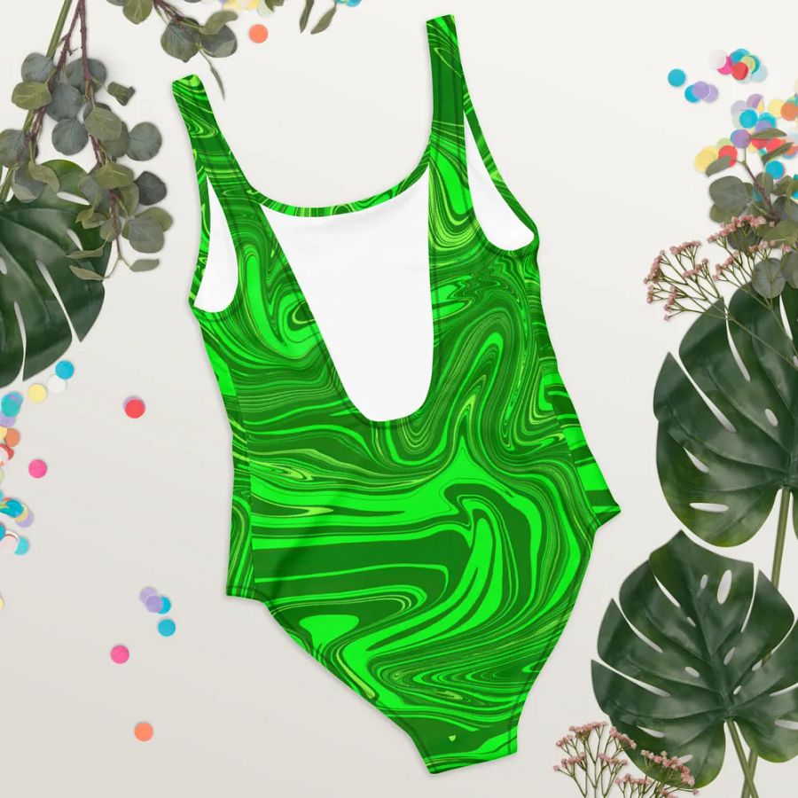 Swim Suit - Different Shades of Green Digital Fluid Art product image (8)