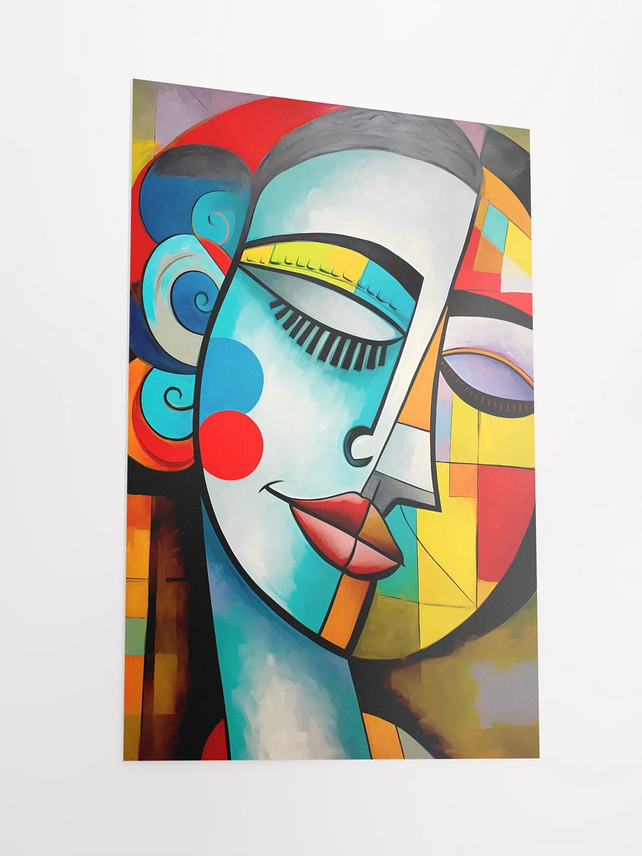 Cubist Mosaic Abstract Portrait of a Woman Modern Art Matte Poster product image (4)
