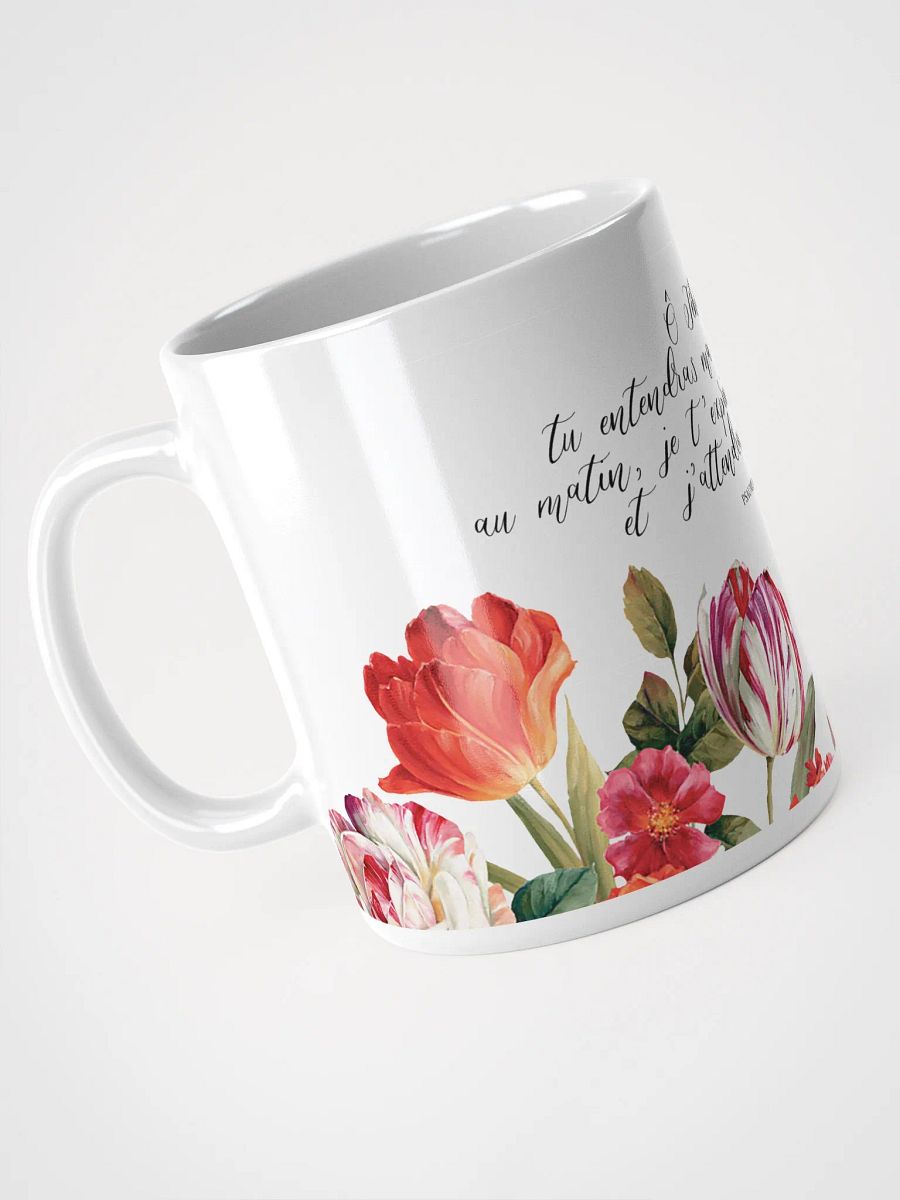 'Ô Jéhovah, Tu Entendras' Psaume 5:3 Floral Glossy Mug product image (4)