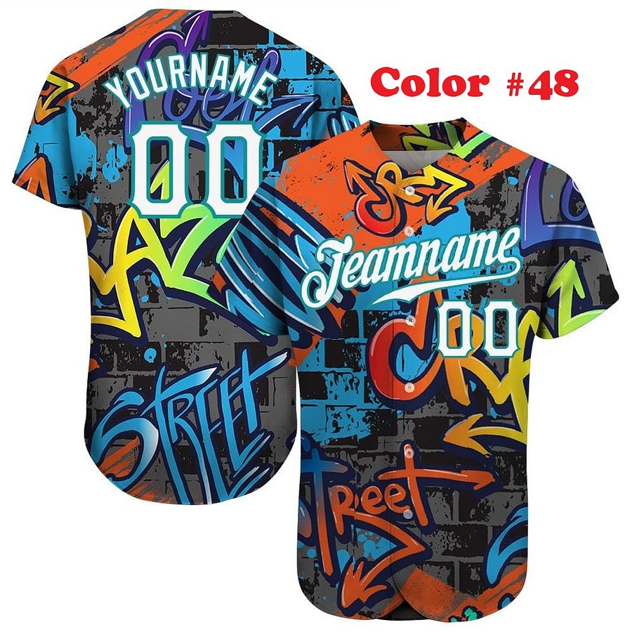 Authentic Baseball Jersey, Custom Baseball Jersey, Personalized Sport Jersey, Multi Colorful and Patterns Color product image (192)